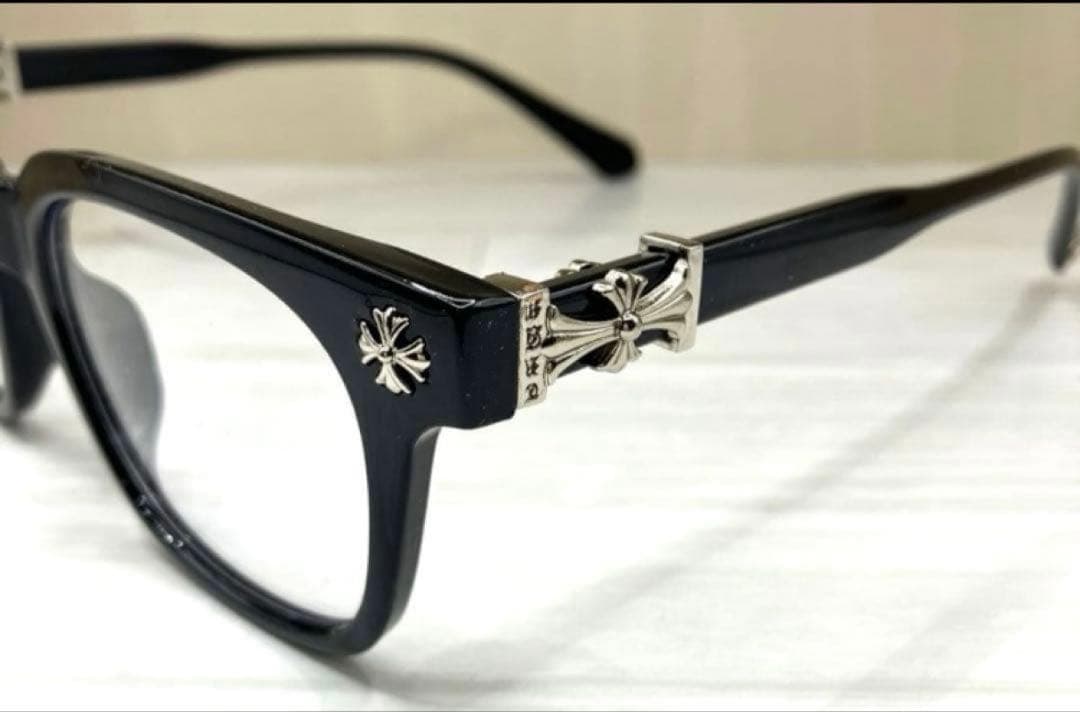 伊達メガネ クロスデザイン 黒縁 サングラス Y2Kクロムハーツ好きに