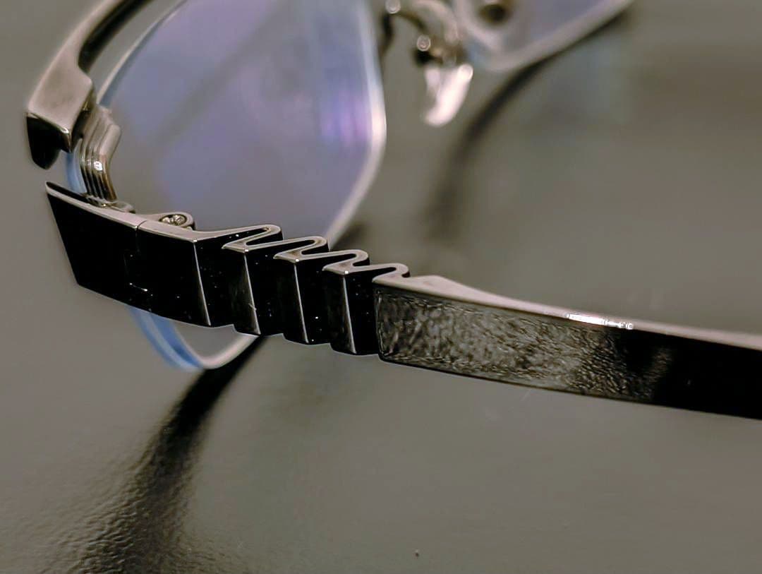 定価6万超】最上級*フォーナインズ名作メガネS-340Tメタリック蛇腹20