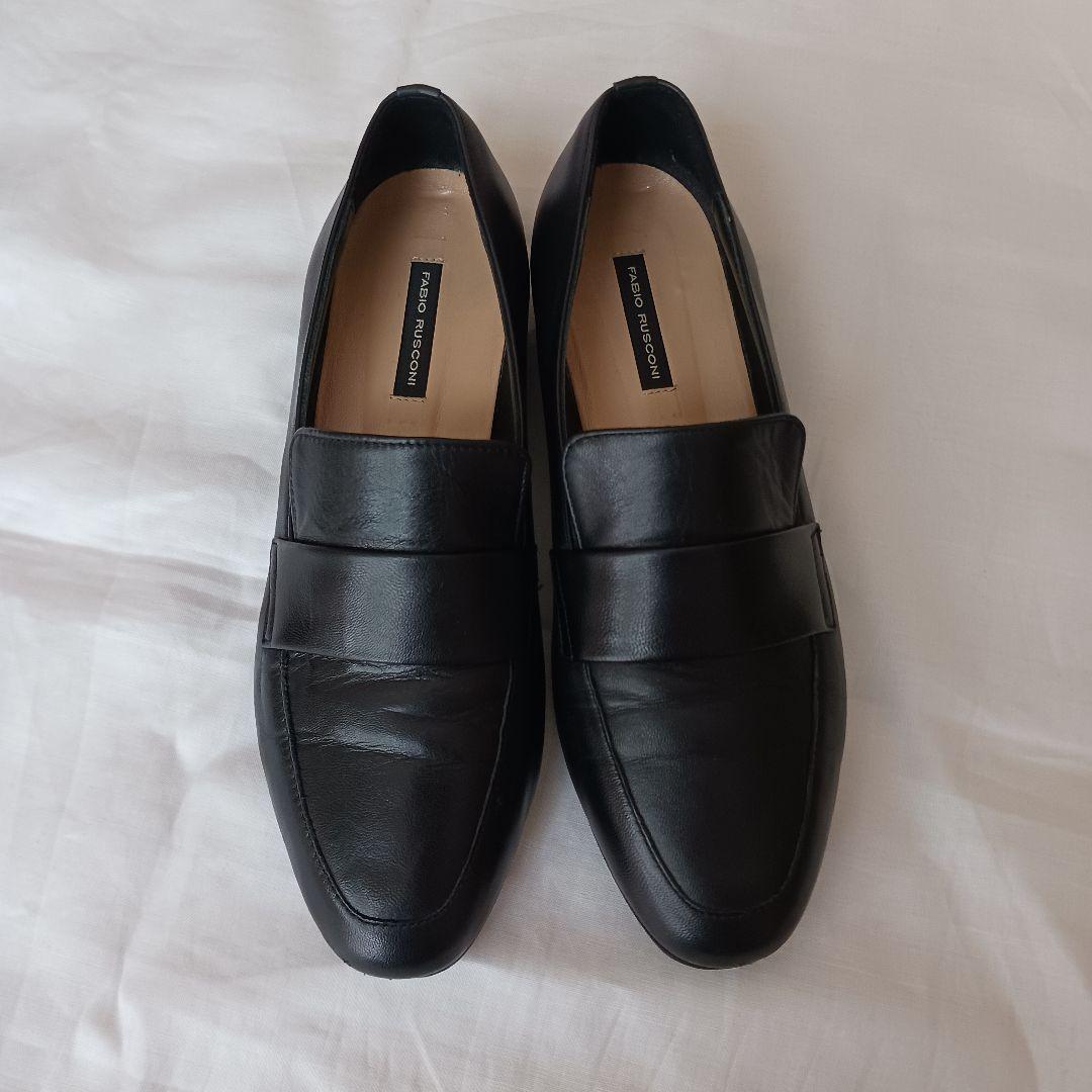 ファビオルスコーニ スリッポン ローファー 36 ブラック 黒 - メルカリ