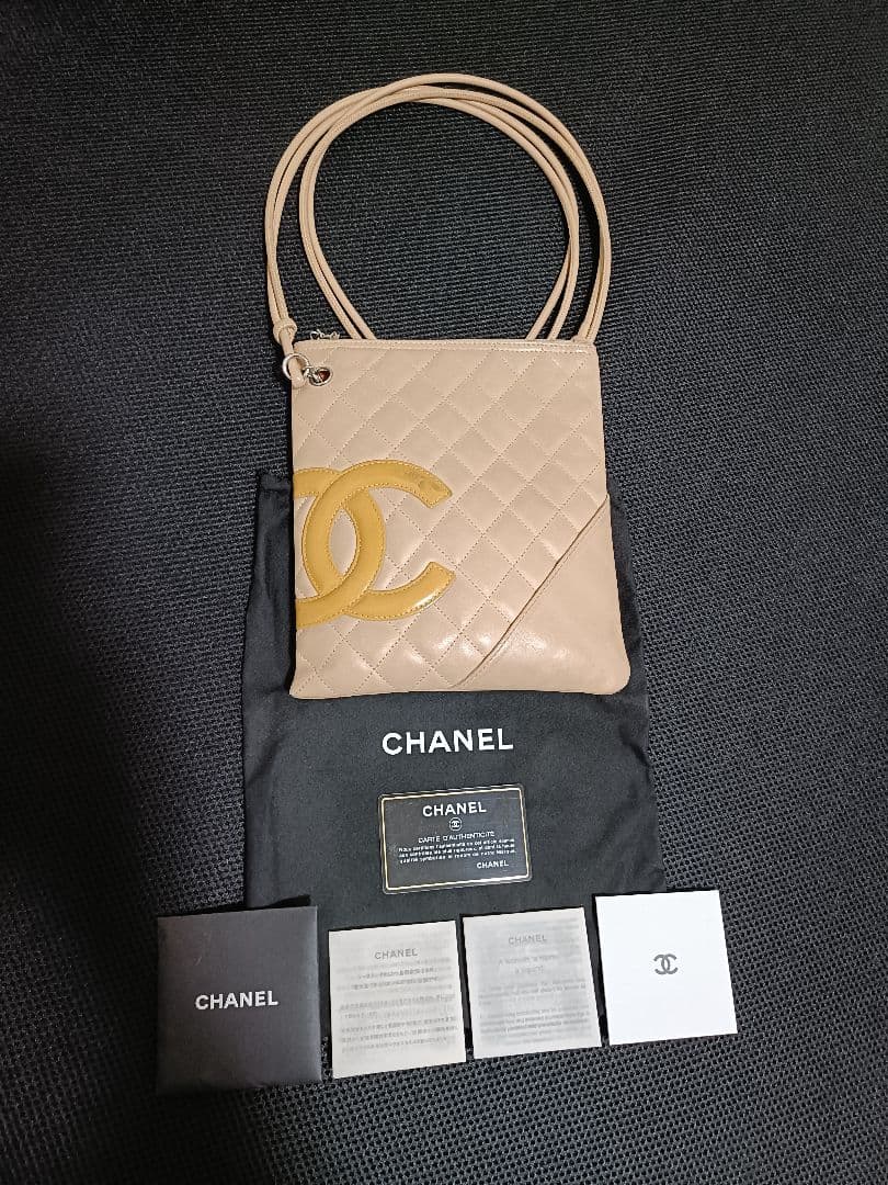 l*i様 CHANEL　シャネル　カンボンライン　カンボン　バッグ CHANEL（シャネル） カンボンライン トートバッグ ラムスキン 黒 × 白