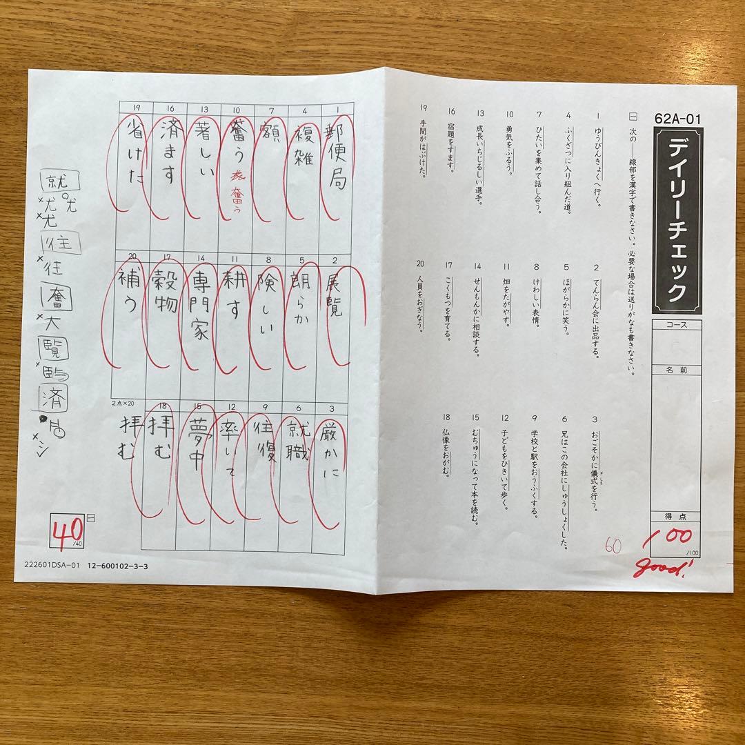 解答付き】サピックス 6年国語 デイリーチェック&漢字完成テスト