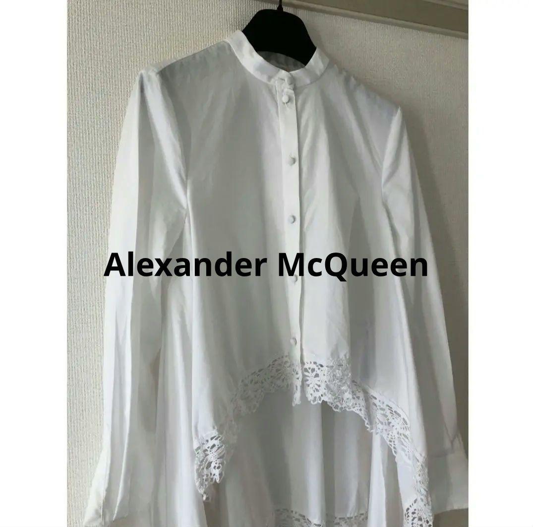Alexander McQueen コットンポプリン 裾レースブラウス IT38 ☆裾レースブラウス（クローバー） | QUINTY (Women/大きいサイズ