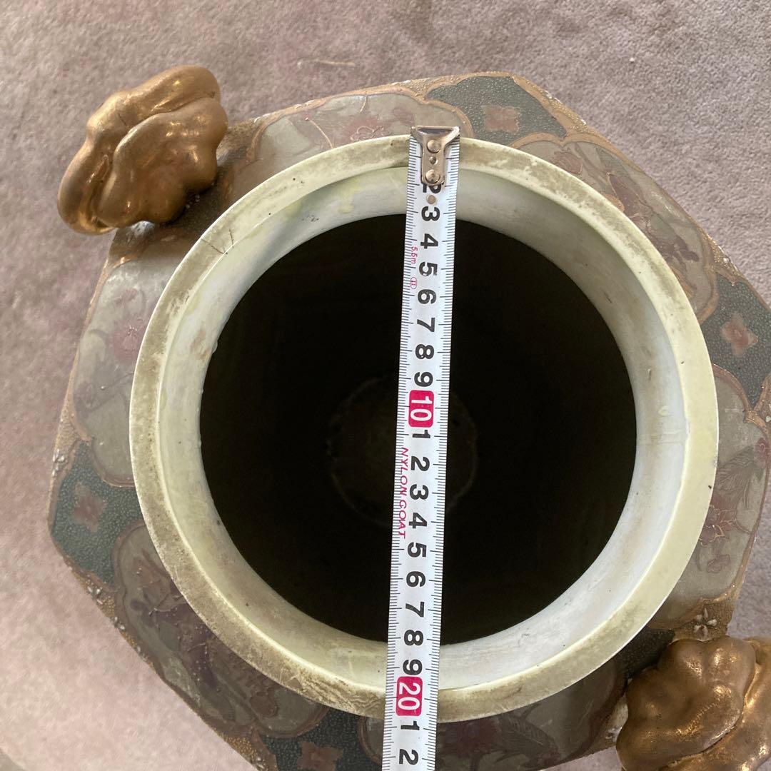 特大 薩摩焼 細密画大花瓶 耳付き 極彩色 高さ78cm アンティーク