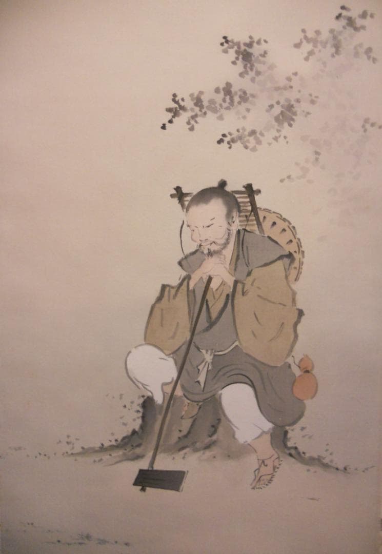 掛け軸 小出陽祐 『 漁想問答之図 』 二幅対 絹本 希少 茶道具 掛軸