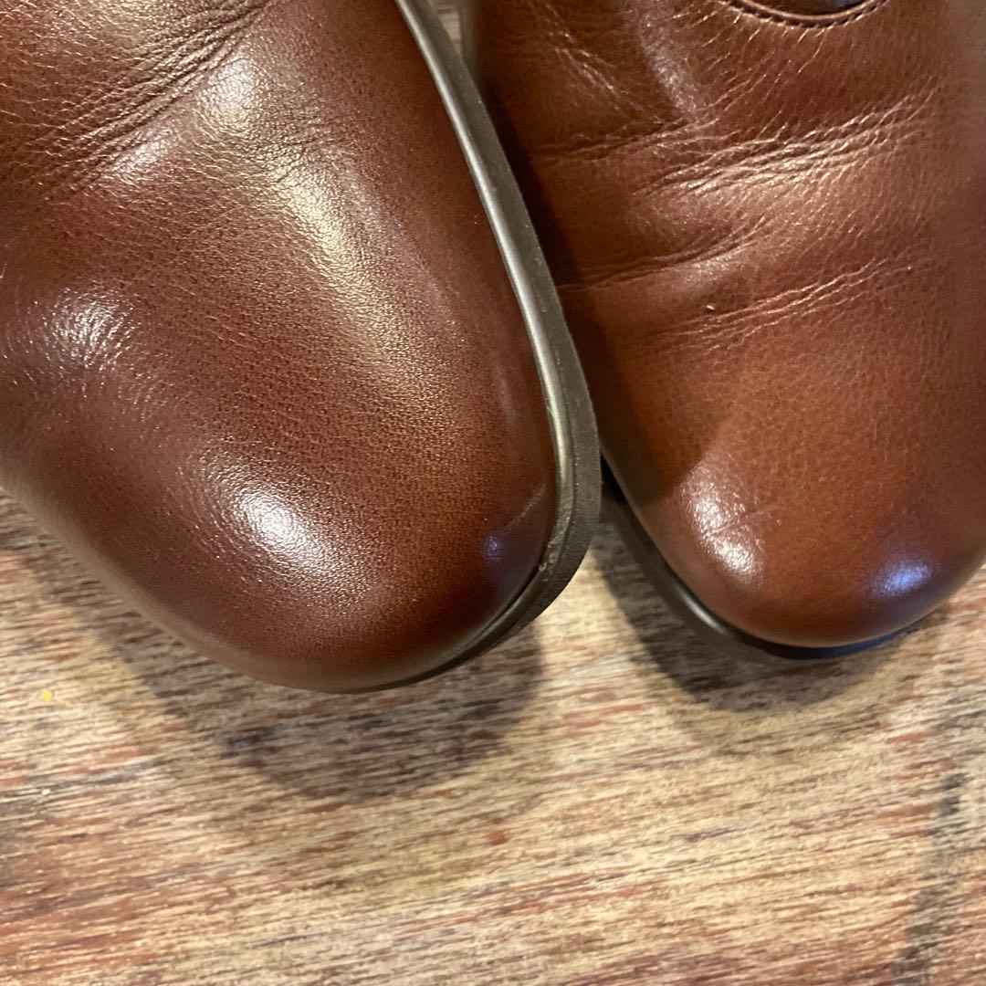 美品！アシックス ペダラ サイドジップ ブーツ 23.5cm 茶 ブラウン