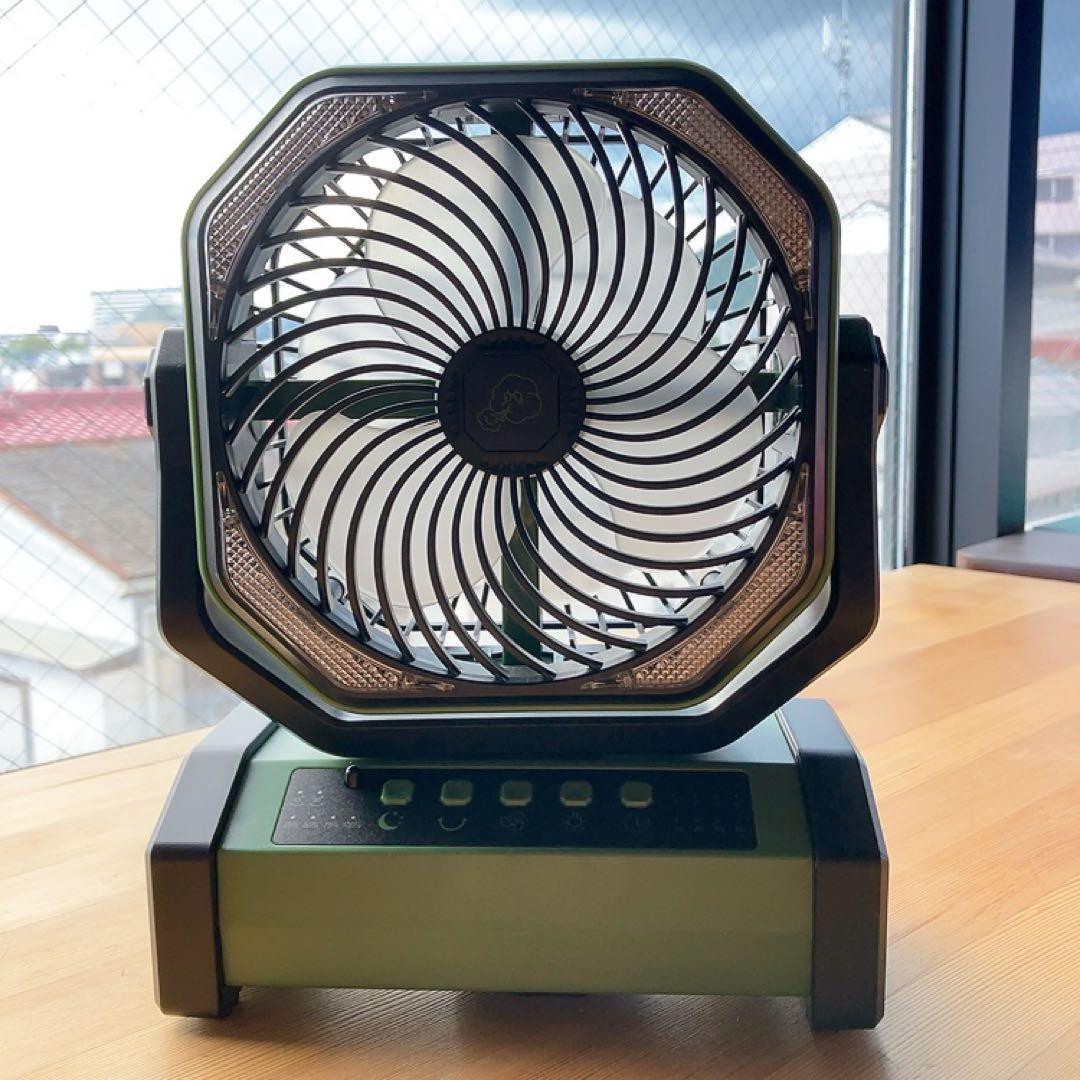 これは便利！多機能充電式扇風機 キャンプ スマホ充電可 ライト付 防災 アウトドア扇風機 最大60時間連続使用 コードレス 充電式 卓上 扇風機