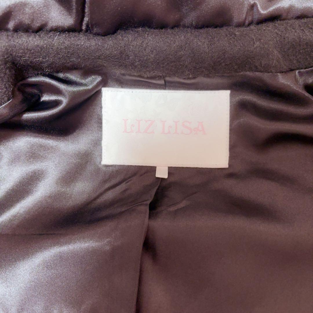 LIZLISA ビジューリボンショートフードコート ブラック - メルカリ