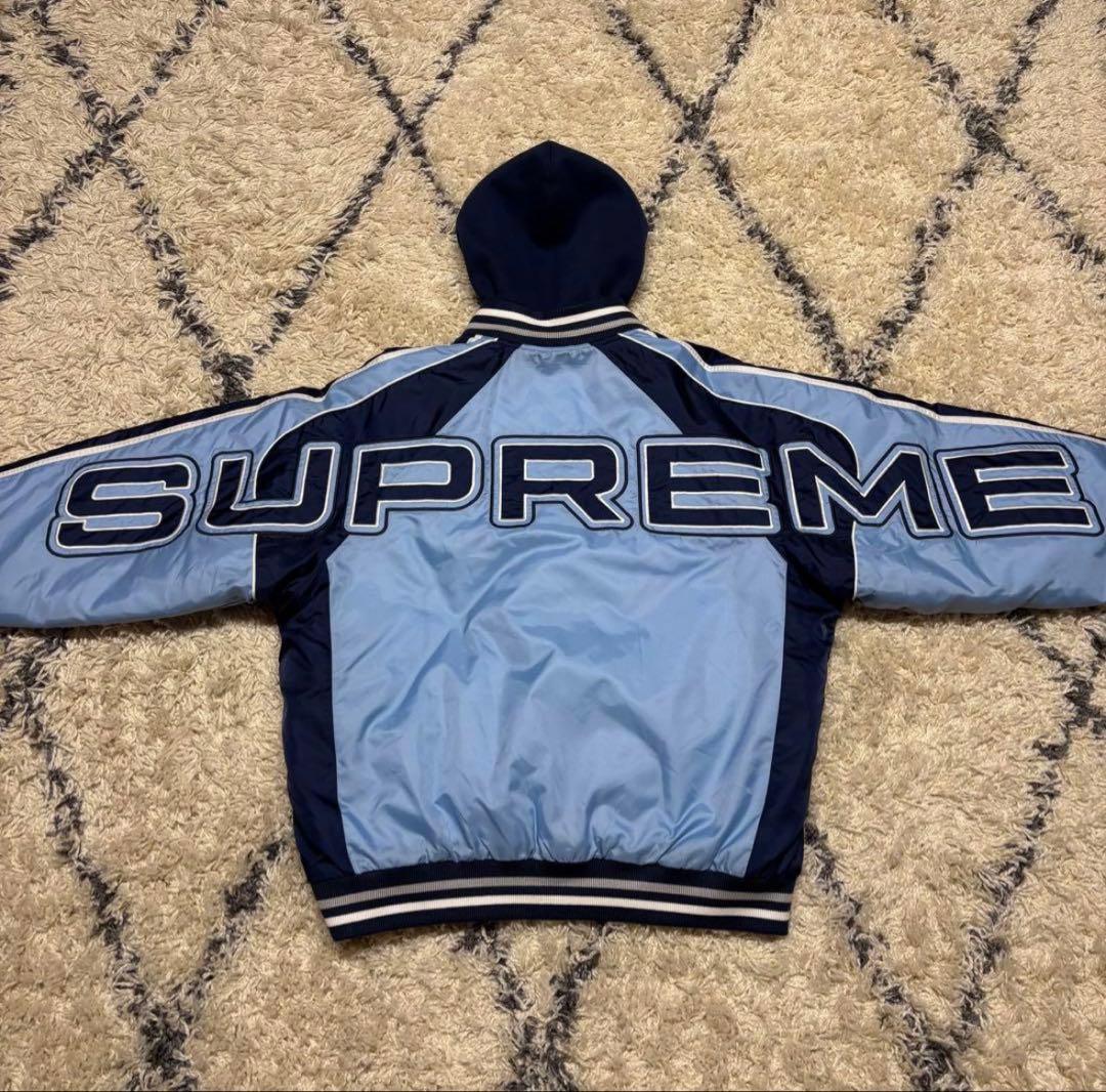 ジャケット・アウター Supreme Hooded Stadium Jacket \"Blue\" L