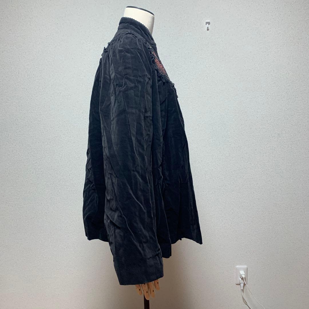 ジンカトウ ジンカトー マント フラワー 体型カバー 着物 V系 別珍 ベロア