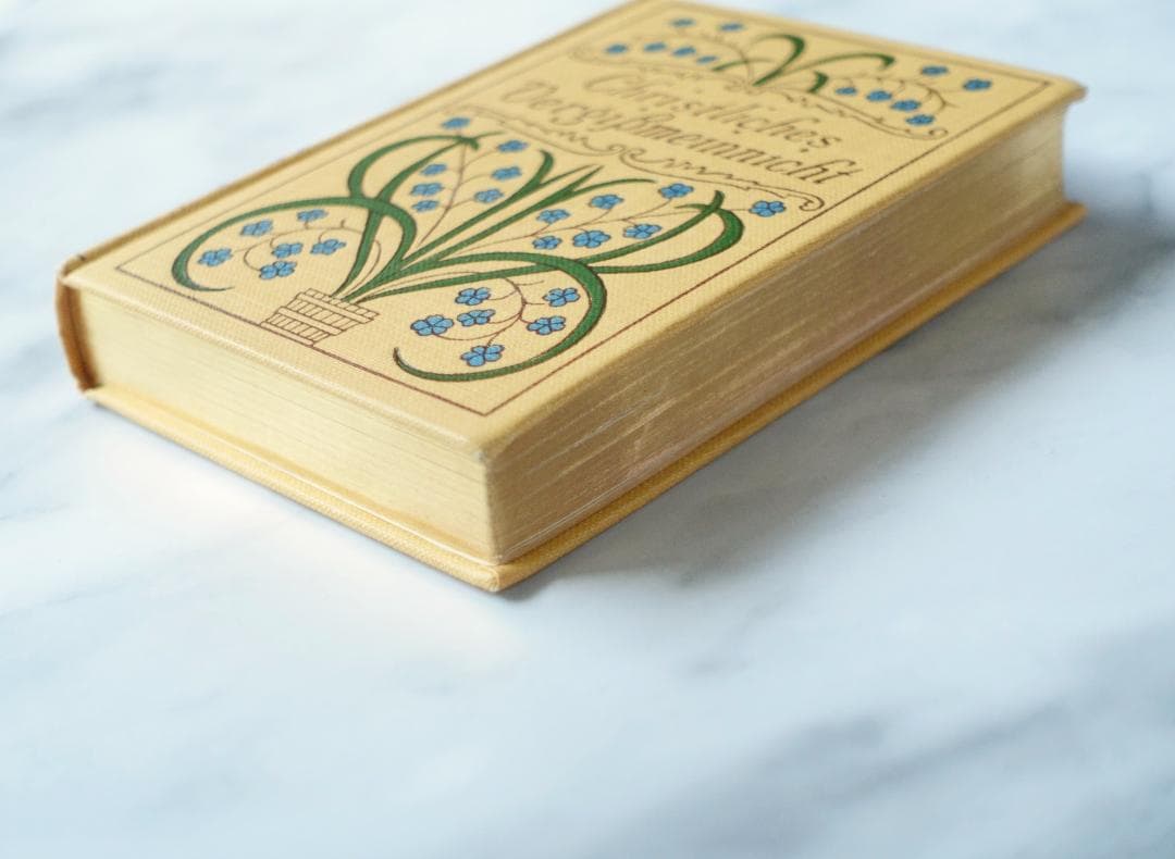 ドイツ 古書 アンティーク クリスチャン 勿忘草のメモリアルブック 洋書