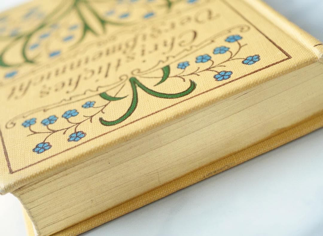 ドイツ 古書 アンティーク クリスチャン 勿忘草のメモリアルブック 洋書