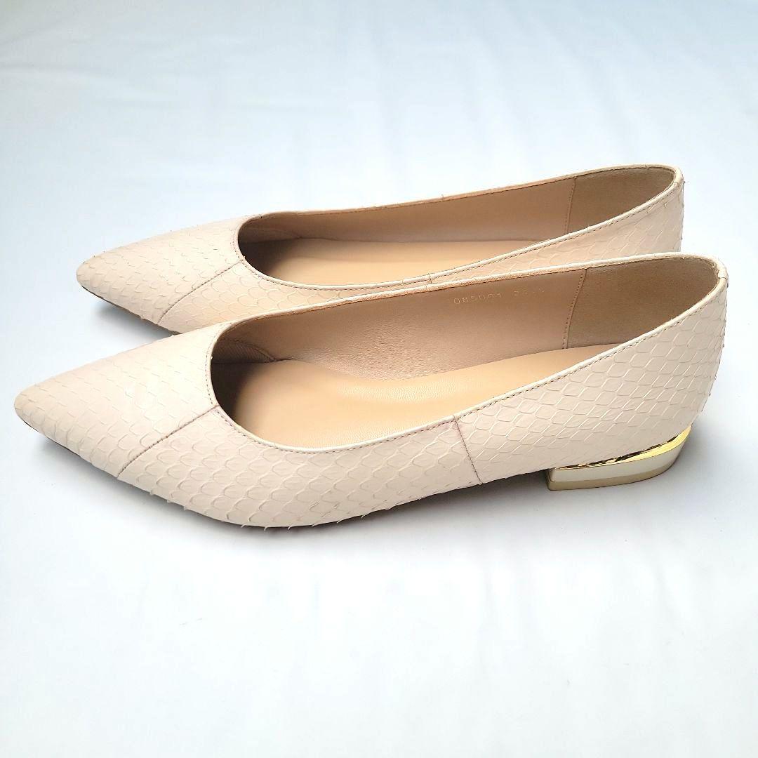 美品 HIMIKO On Bleue 卑弥呼 本革フラットパンプス 24.5cm