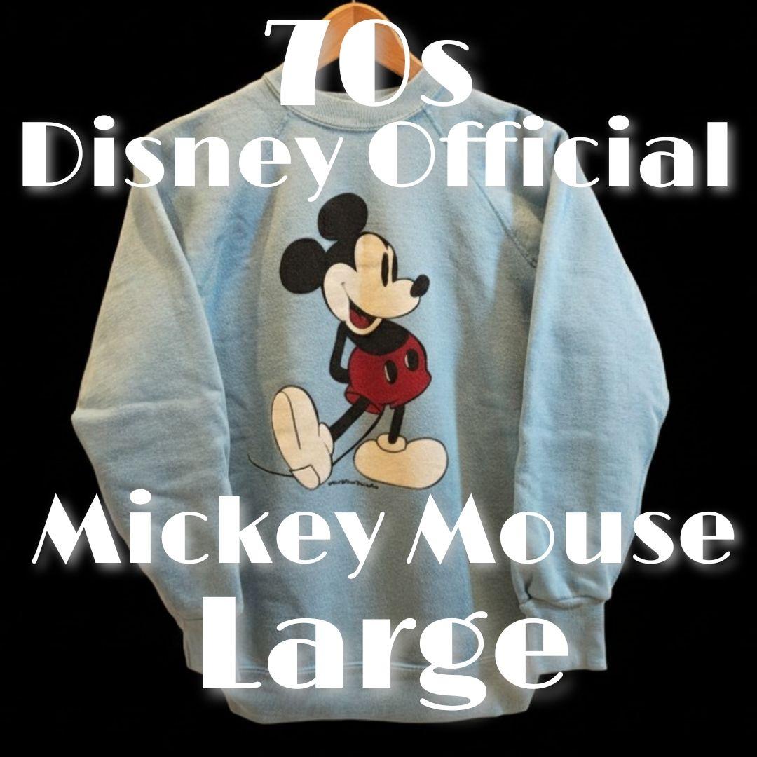 W*ス様 70s スウェット ディズニー ミッキー 白足 水色 ビンテージ 脇下 W*ス様 70s スウェット ディズニー ミッキー 白足 水色 ビンテージ 脇
