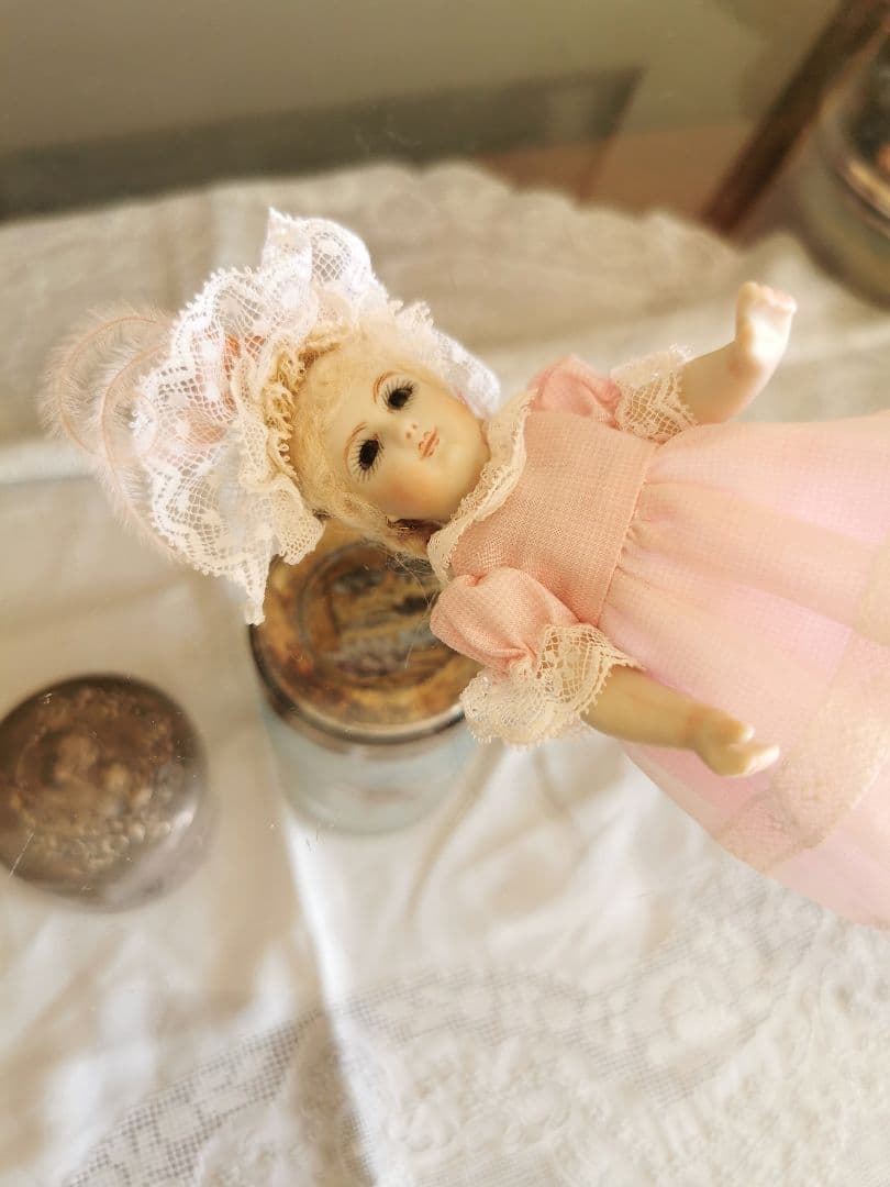 ヴィンテージ 作家物 14.5㎝三つ編のフレンチビスクドール キャシー