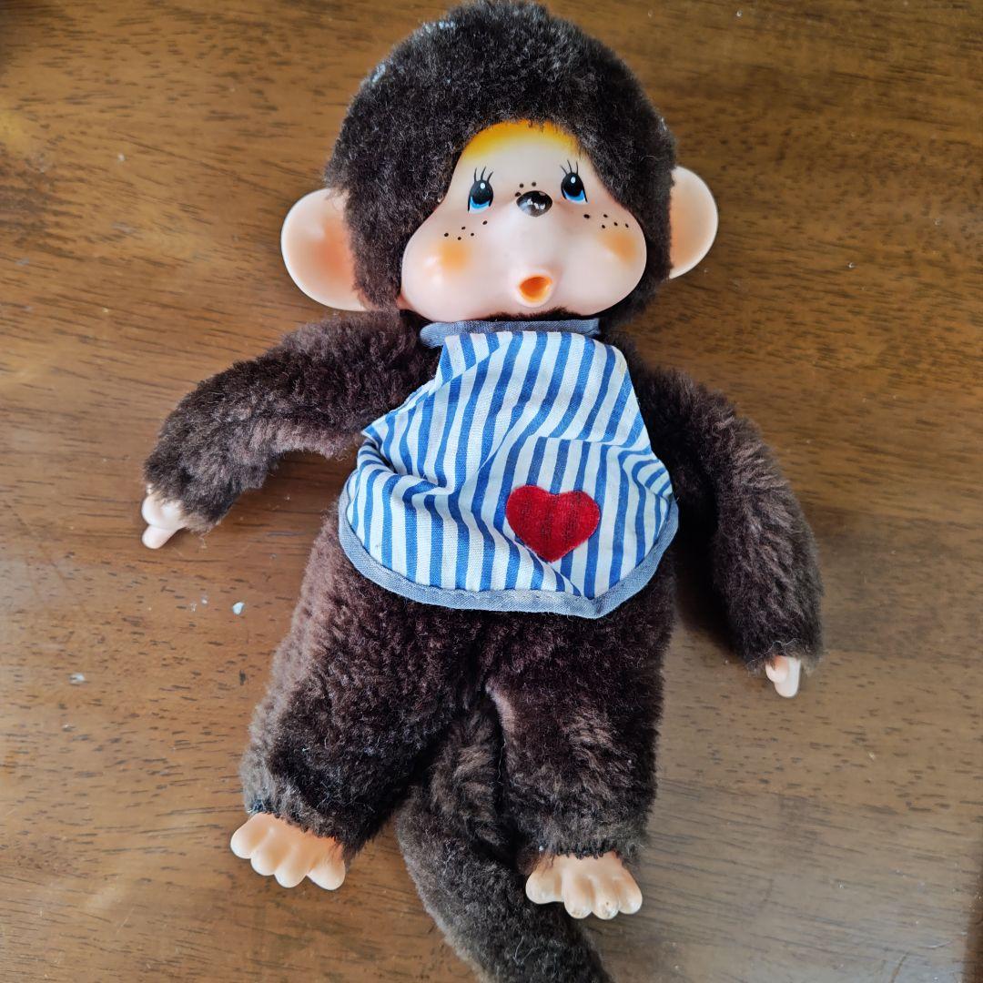 レトロ モンチッチ偽物?【ストライプ前掛付】 - メルカリ