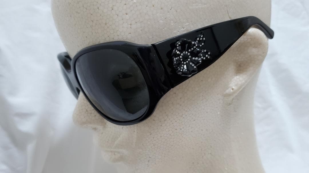 正規レア ヴェルサーチ ローズ ビジュー フラワーアートサングラス黒