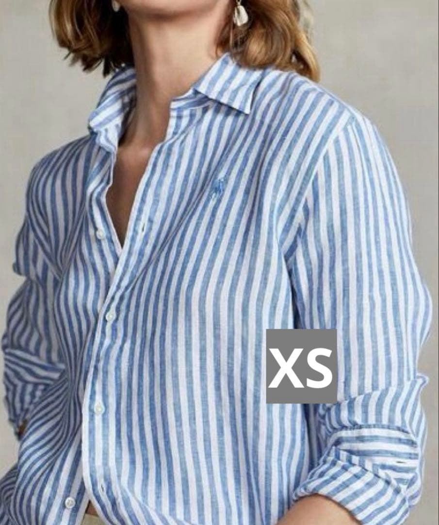 POLO RALPH LAUREN(ポロラルフローレン)：リネンシャツボーダー麻