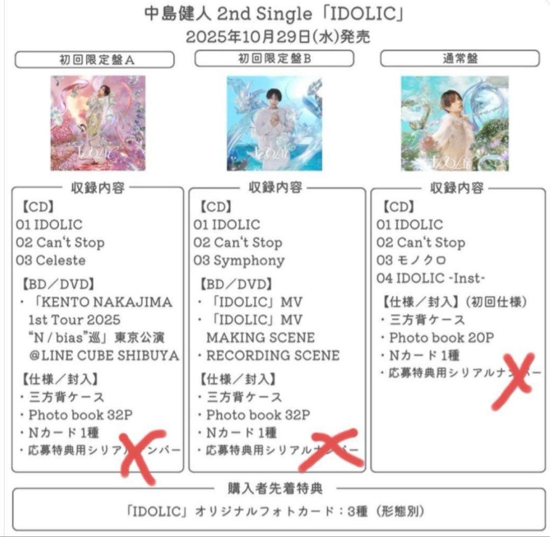 中島健人 IDOLIC 3形態セット Nカード 特典付 トレカ Blu-ray - メルカリ