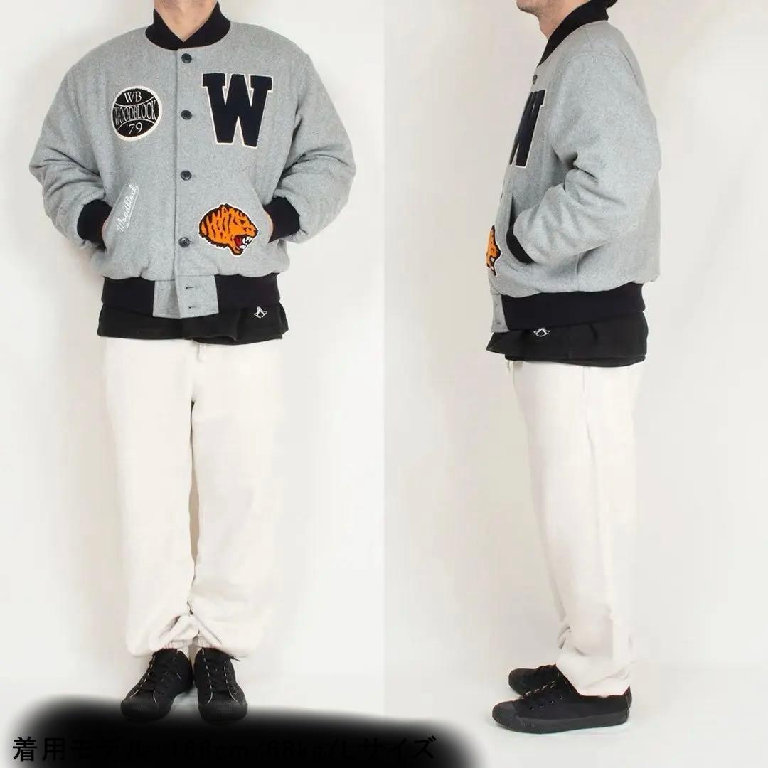 WOOD BLOCK/ウッドブロックウール地ビックエンブレムスタジャン可愛い。