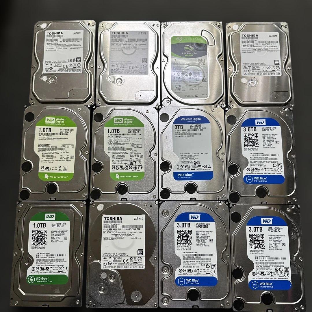 12点セット【ジャンク】3.5インチHDD/3TB*5+1TB *7 - メルカリ