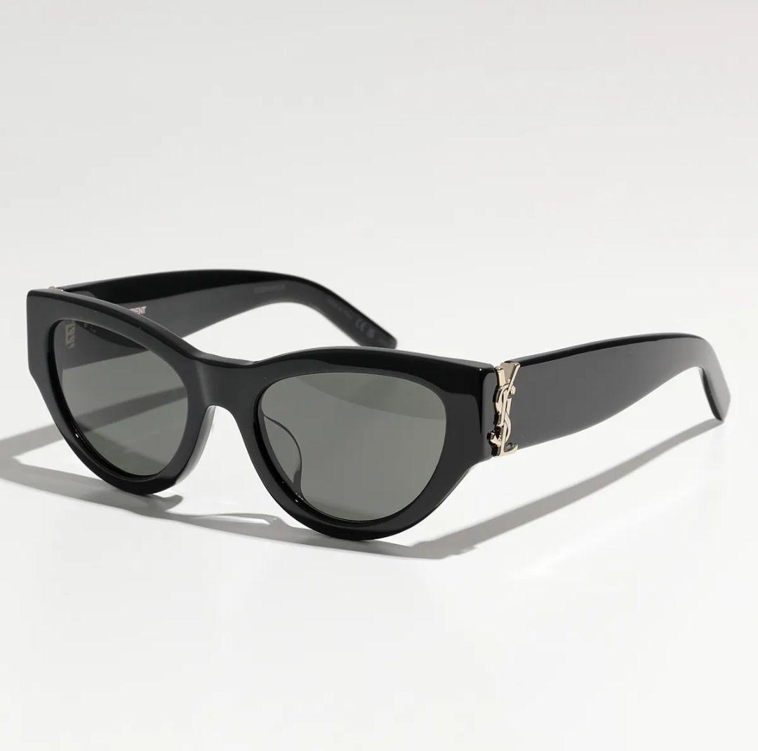 大人気 イヴサンローラン サングラス キャットアイ 金ロゴ 黒 良品