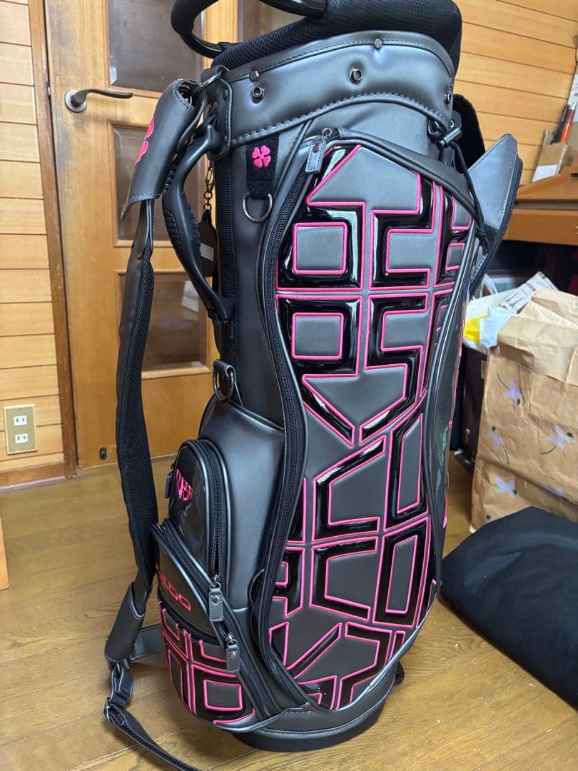 9型 ピンク ブラック 訳あり商品バルド キャディバッグ グレー/ピンク
