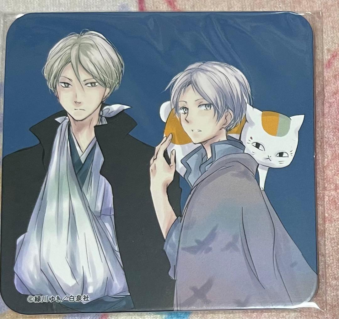 夏目友人帳カフェ 原作絵 コースター 夏目貴志&ニャンコ先生&依島