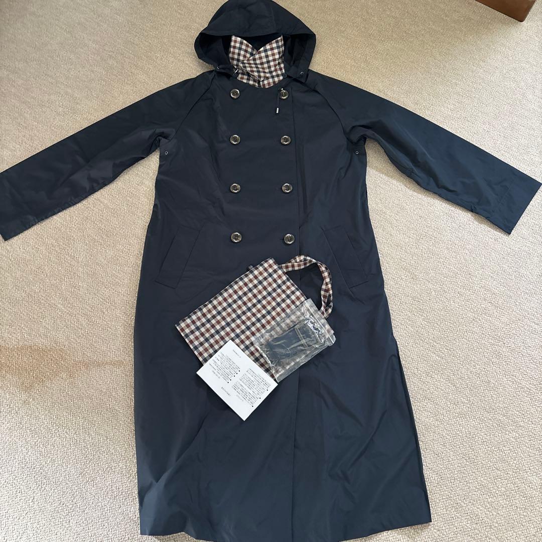 Aquascutum ネイビー ダブルJAL機内販売レインコート AQUA SCUTUM - JAL機内販売 限定 アクアスキュータム JALオリジナル