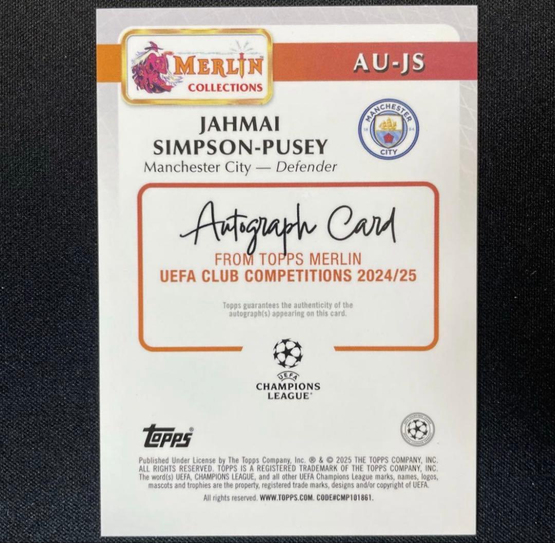 直筆サイン！ジャフマイ・シンプソン・ピュゼー ルーキー RC TOPPS