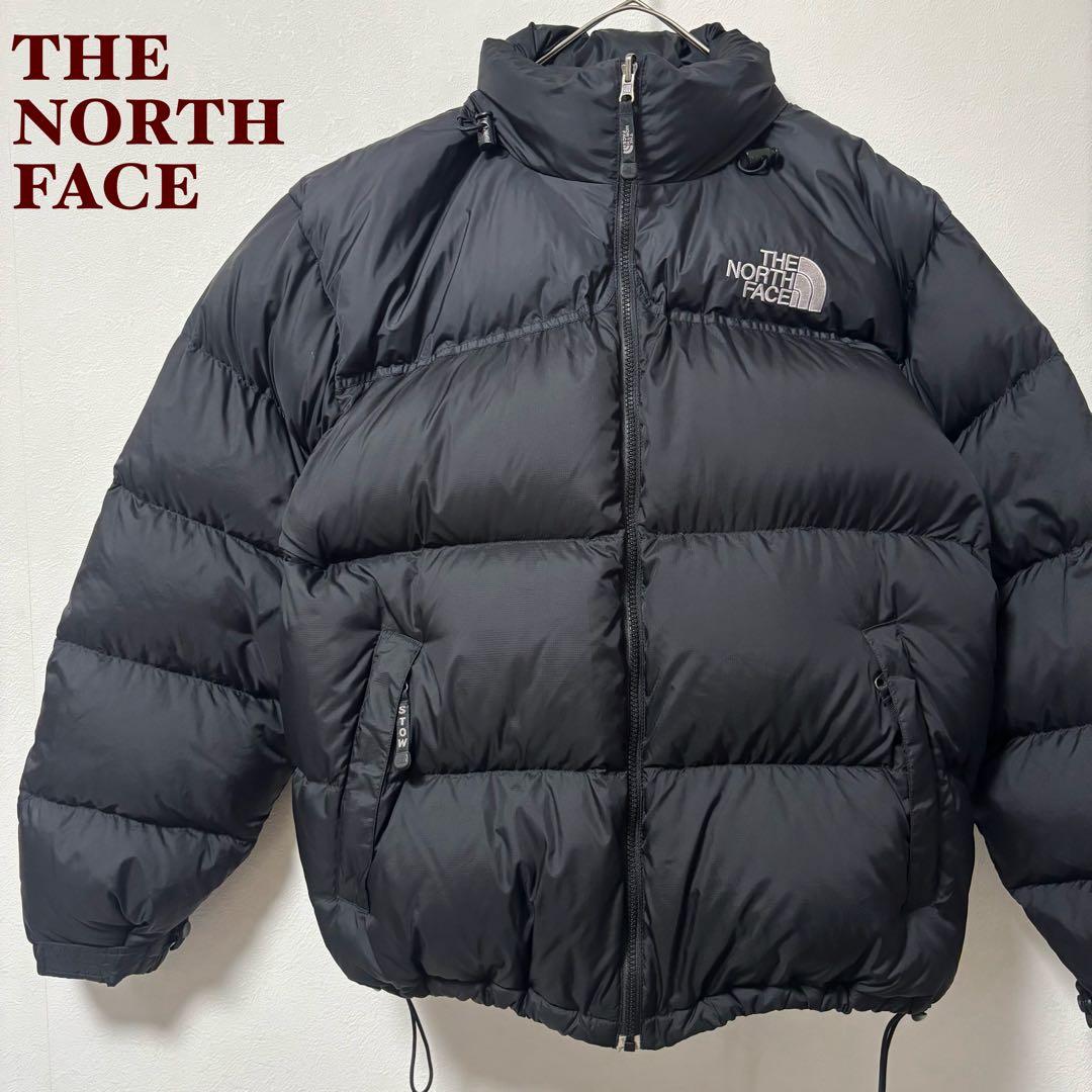 人気✨90's ザノースフェイス　ダウンジャケット　ヌプシ　L ブラック　刺繍 THE NORTH FACE 1996 ヌプシジャケット（ダウンジャケット/コート