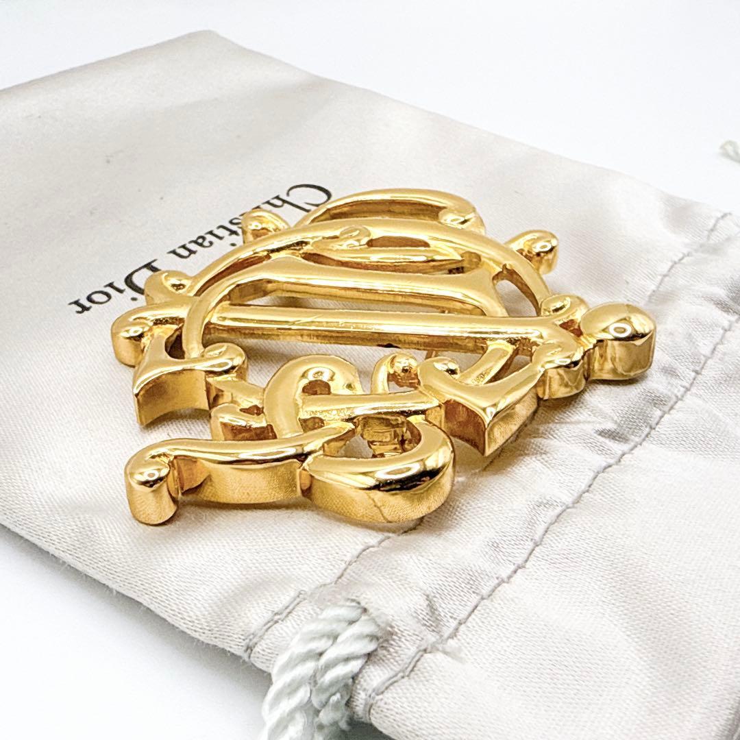 2769 Germany製極美品✨DiorブローチCDロゴ刻印大ぶり