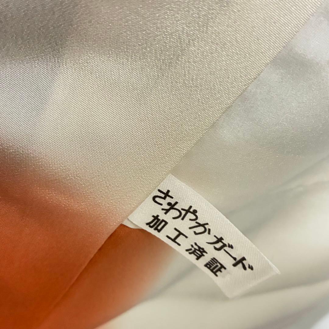 D227訪問着 手描き友禅 水色 花模様 正絹着物 袷 しつけ糸付き未使用極