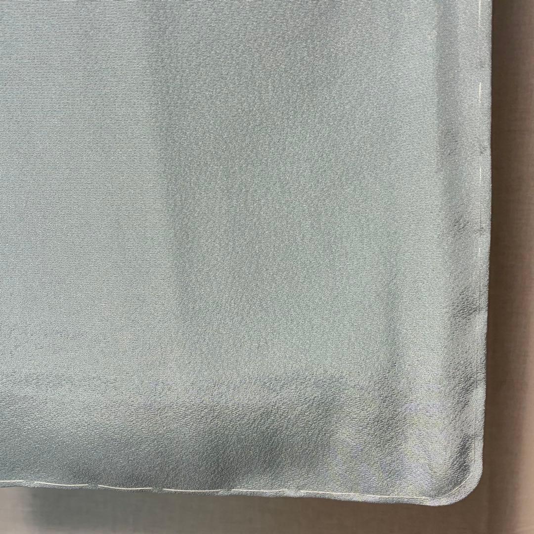 D227訪問着 手描き友禅 水色 花模様 正絹着物 袷 しつけ糸付き未使用極