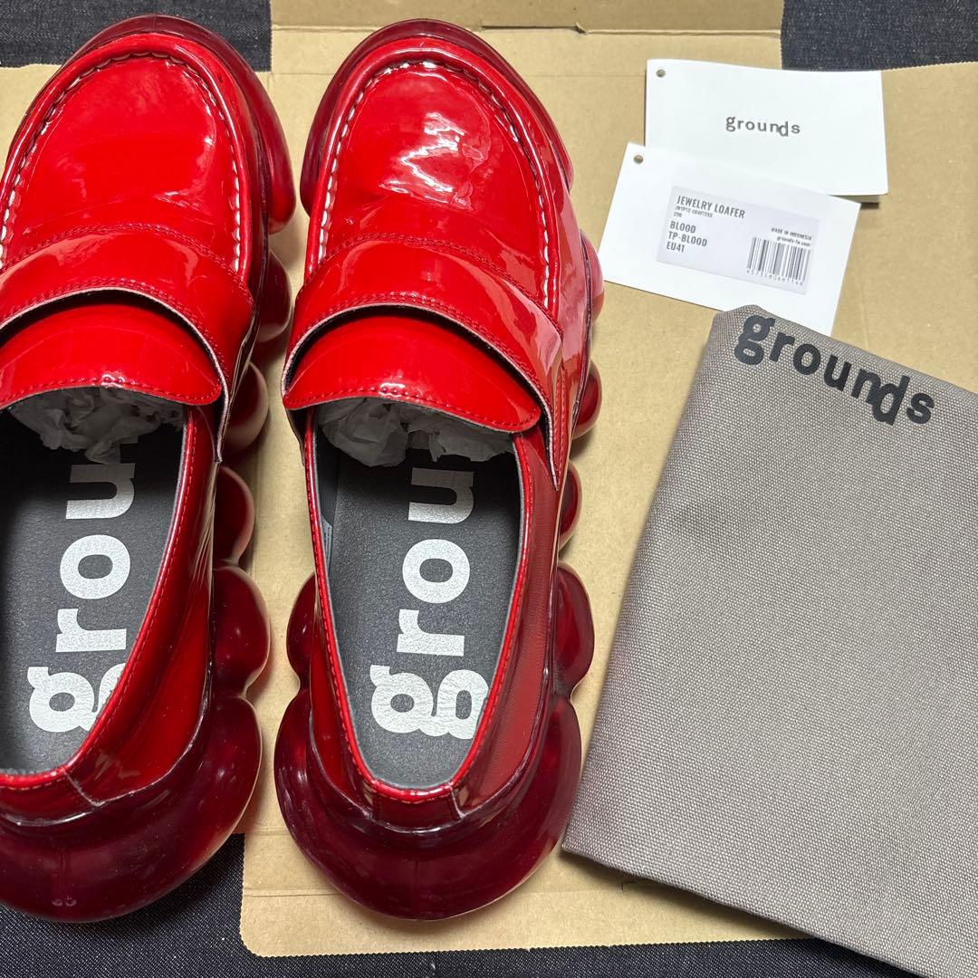 grounds 赤ローファー エナメル 26 - メルカリ