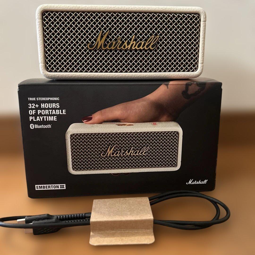 Marshall Emberton III ホワイト　スピーカー Amazon.co.jp: Marshall ワイヤレスポータブル防水スピーカー Emberton