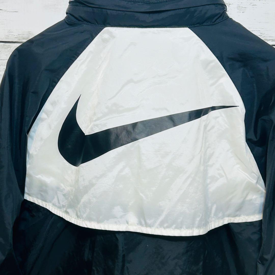 NIKE ナイキ ナイロンジャケット バックロゴ ブラック ホワイト XL