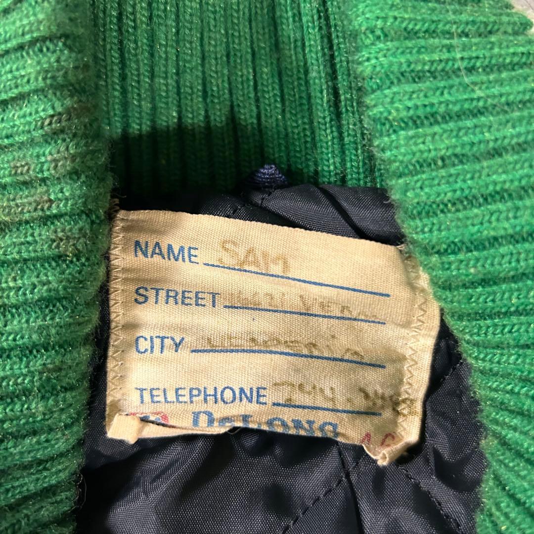 70s 80s ヴィンテージDeLONG デロング スタジャン レザー切替 46