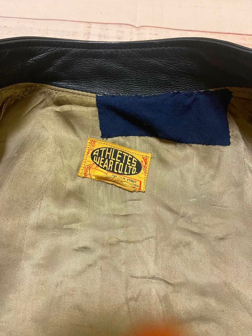 最終値下】60s オールレザースタジャン バーシティジャケット - メルカリ