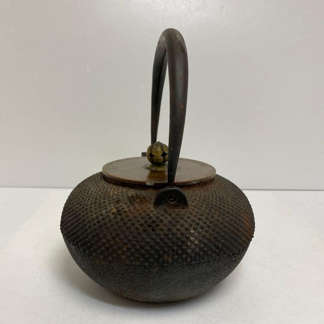 龍文堂 あられ鉄瓶 1322g タニチ 東さ8-0104②