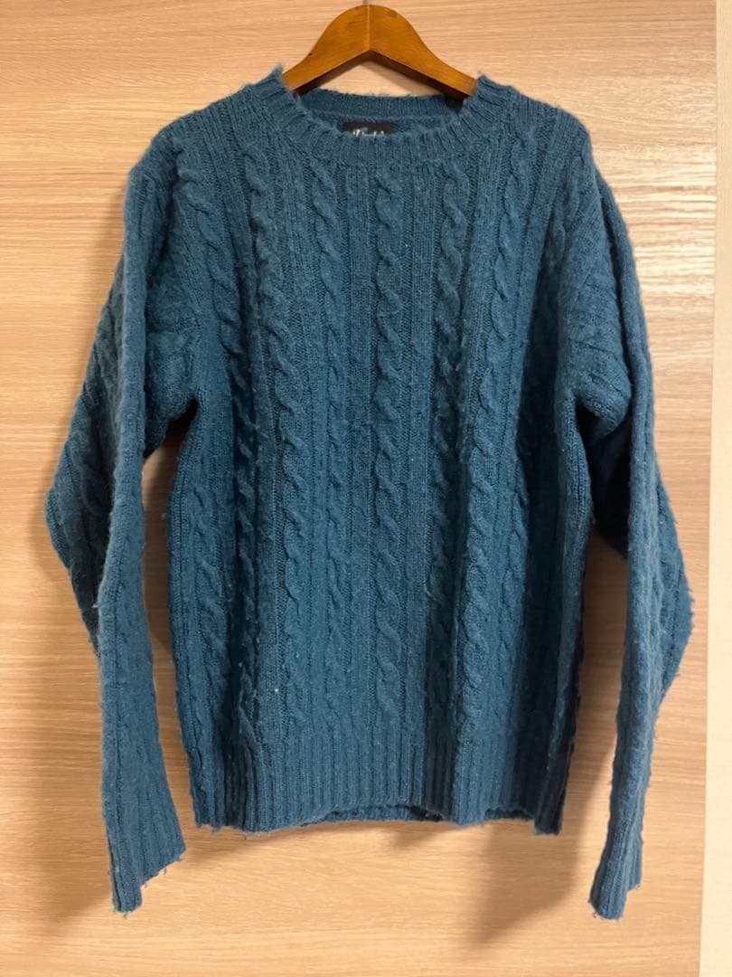 Drake's ブルー ケーブルニットセーター RAGEBLUE（レイジブルー） ニット セーター BIGケーブルニットプル