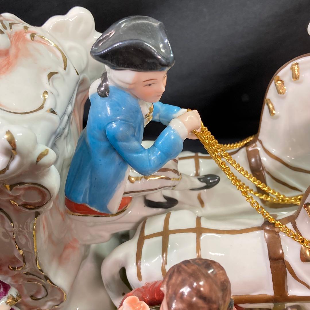 美品】加藤工芸 4頭立て馬車 陶器置物 瀬戸マイセン - メルカリ