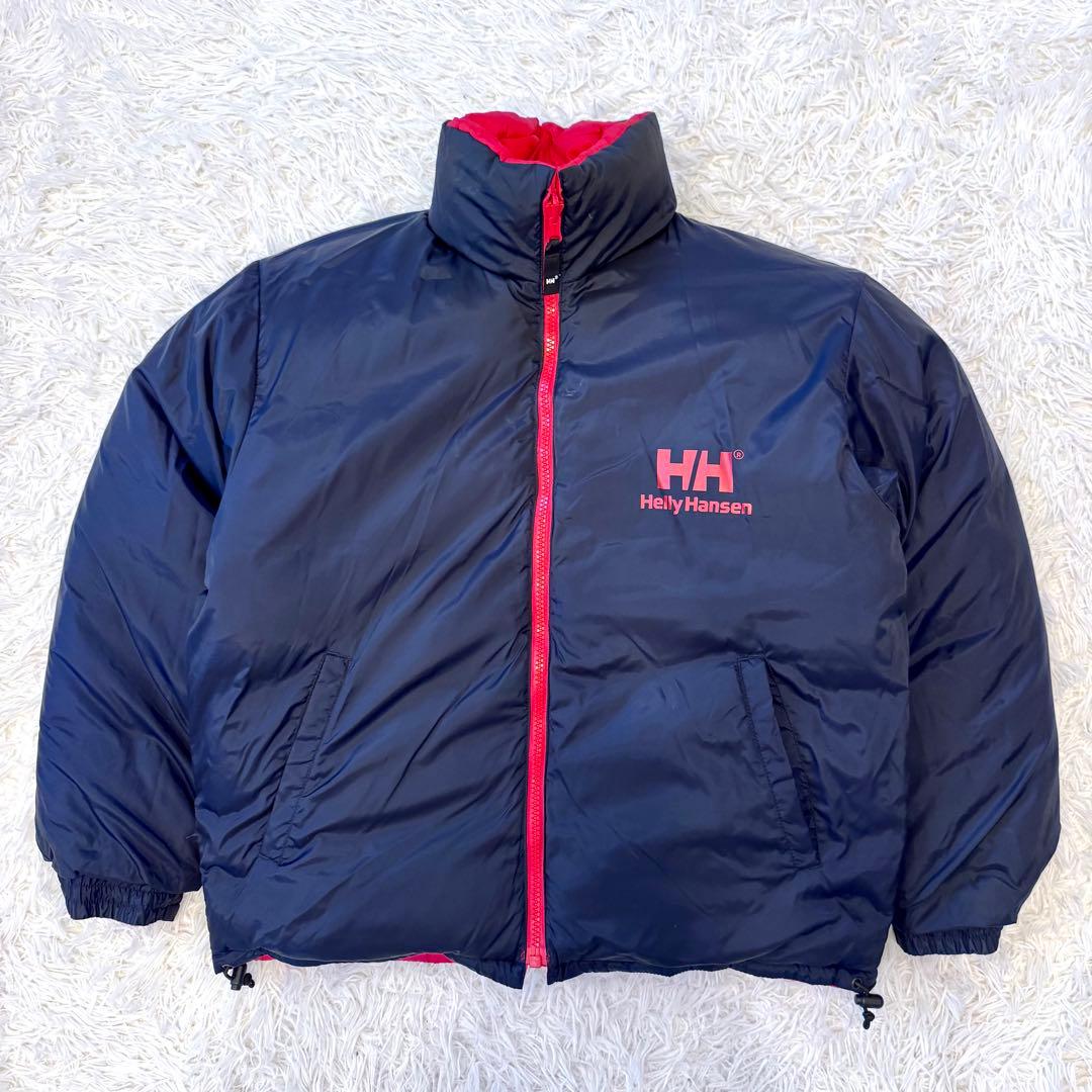 美品】ヘリーハンセン リバーシブル ヌプシ ダウンジャケット 刺繍ロゴ