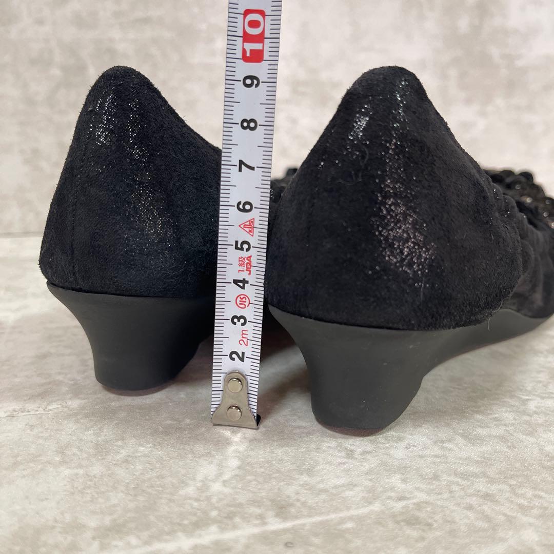 美品✨アンテプリマ フラワーフラットシューズ 22.5 黒 - メルカリ