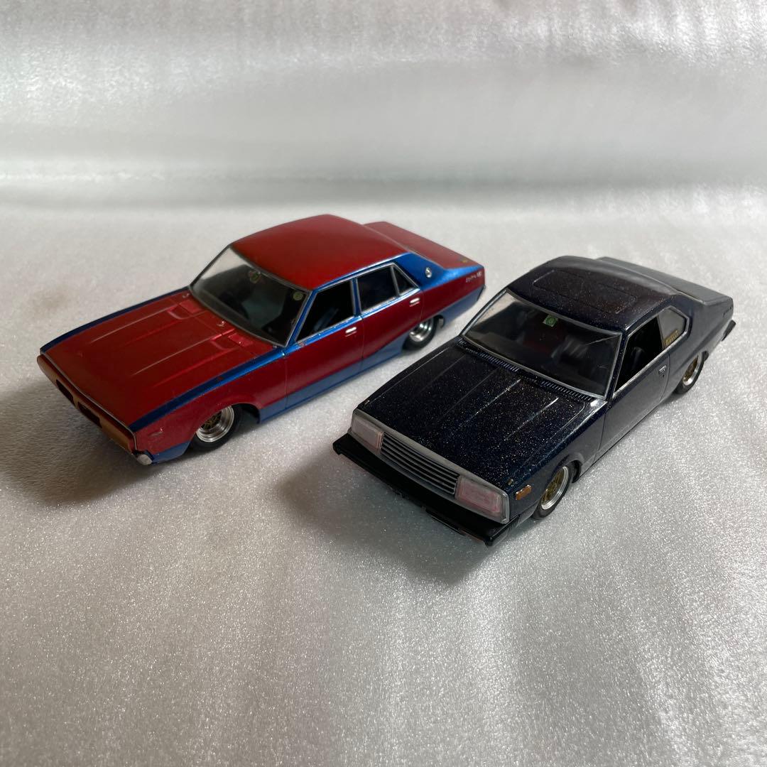 完成品】旧車 プラモデル 4台セットケンメリ ハコスカ ジャパン セリカ