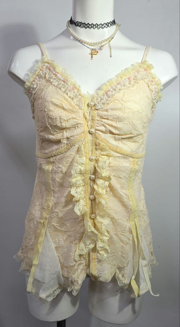 y2k グランジ 淡 レースキャミソール 平成ギャル y74 - メルカリ