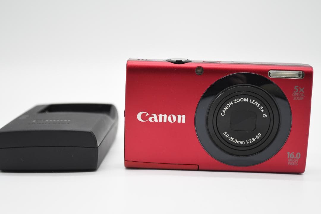 【完動品】Canon デジカメ PowerShot A3400IS レッド Canon PowerShot A3400 IS Red Digital Camera 16.0MP 5x Zoom HD