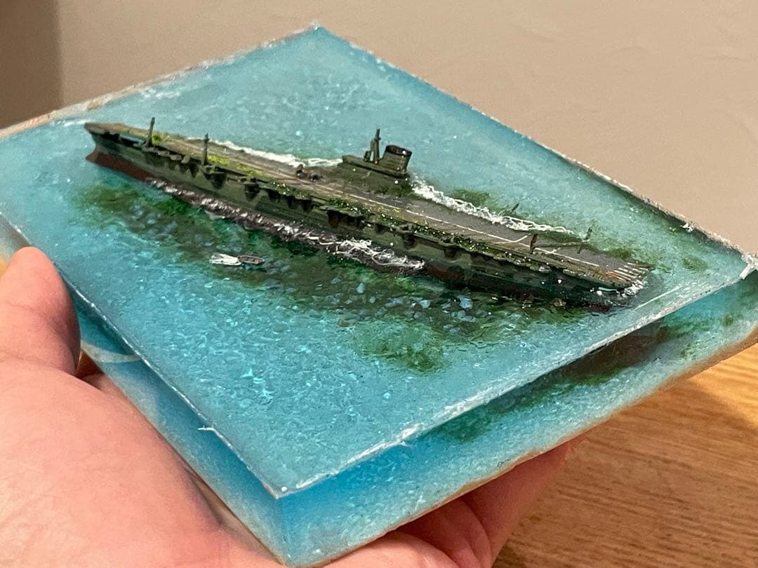 着底した空母信濃 沈没レジン ジオラマ完成品 - メルカリ