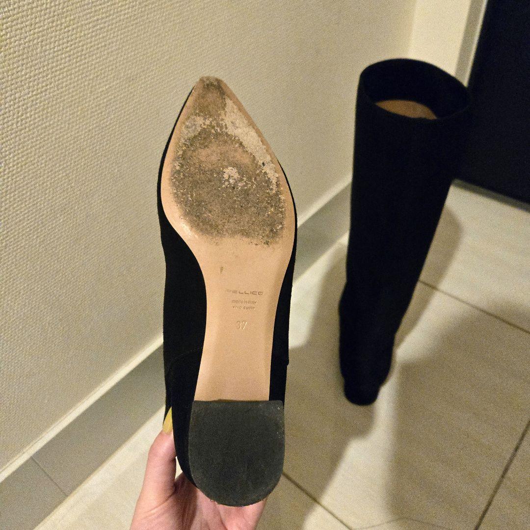 PELLICO ペリーコ スエードレザー ロングブーツ 37 黒 24㎝ - メルカリ