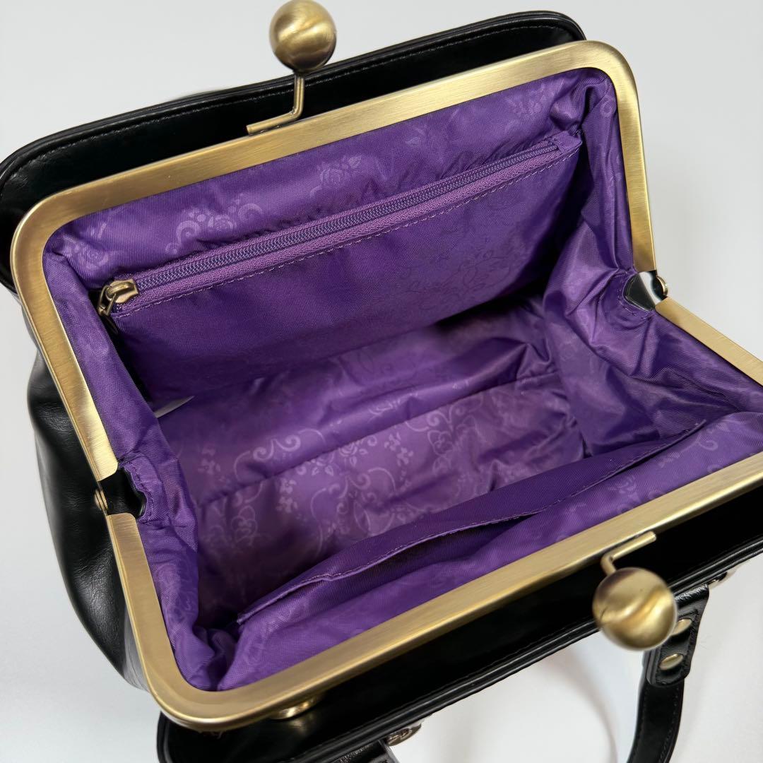 未使用に近い】アナスイ ハンドバッグ 2way がま口 ディディオン 黒