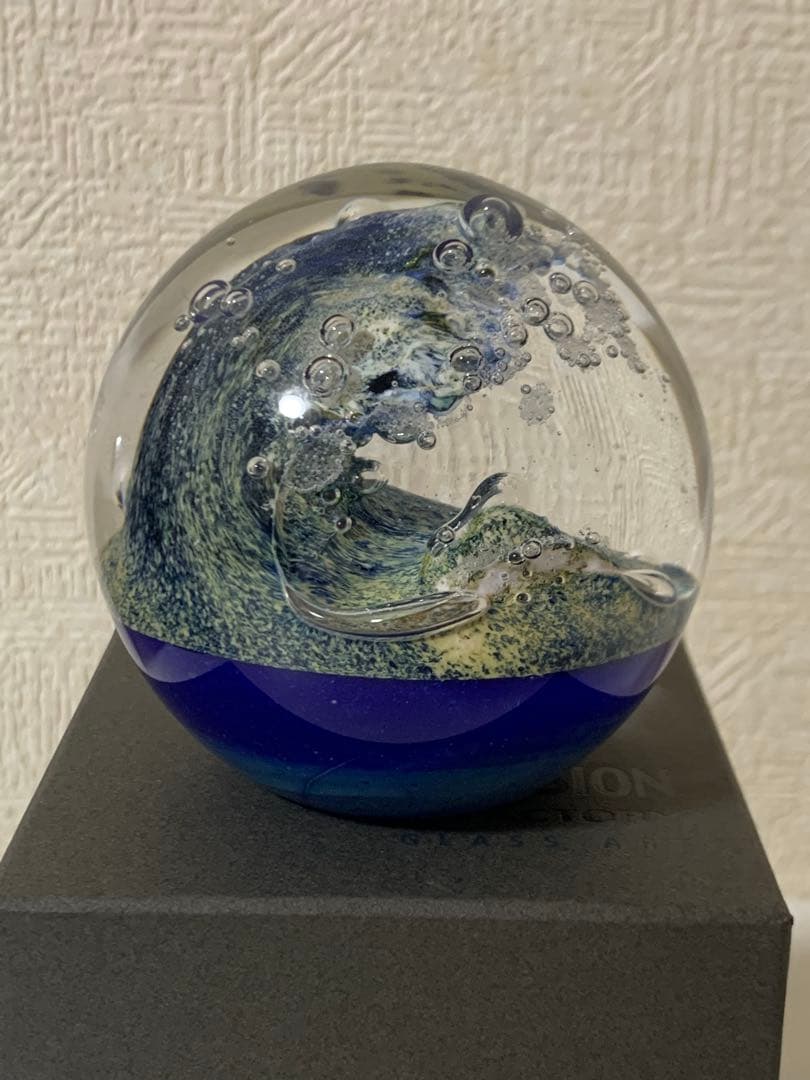 ノグチミエコ　ガラスアート　浮世北斎浪裏　富嶽三十六景　2012年作 ノグチミエコ ガラスアート 浮世北斎浪裏 富嶽三十六景 2012年作